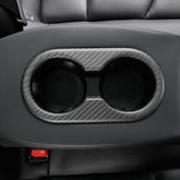 EVAAM Matte Real Carbon Fiber Rear Center Console Cupholder Cover for Model 3/Y 2017-2022 - EVAAM