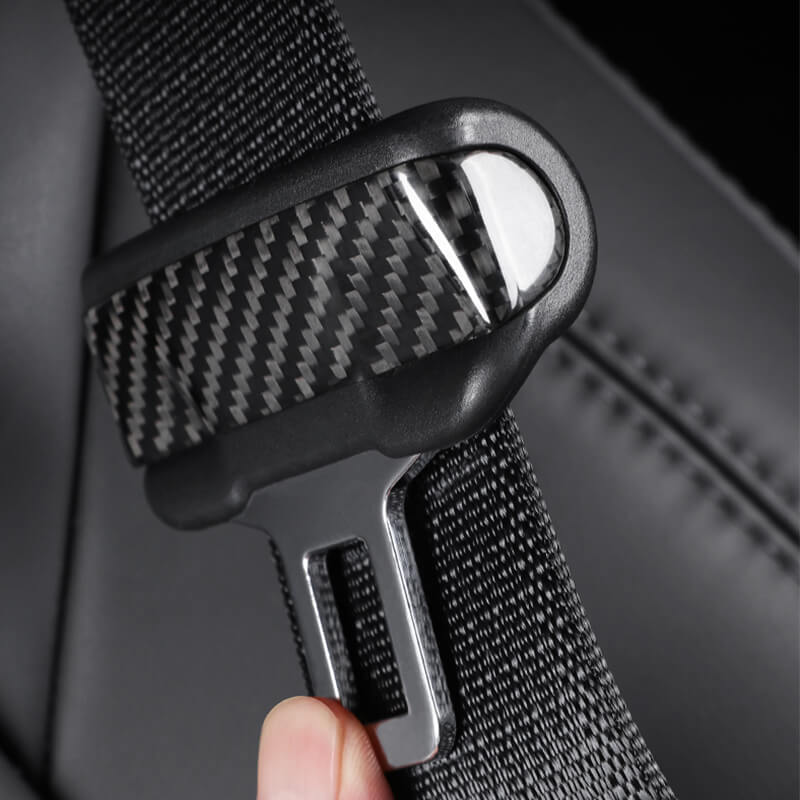 EVAAM Real Carbon Fiber Seat Belt Fascia Cover for Model 3/Y Accessories - EVAAM