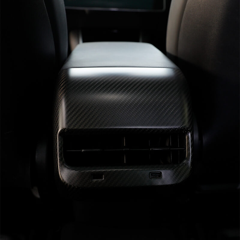 EVAAM Real Carbon Fiber Rear AC Vent Cover For Model 3/Y Accessories - EVAAM