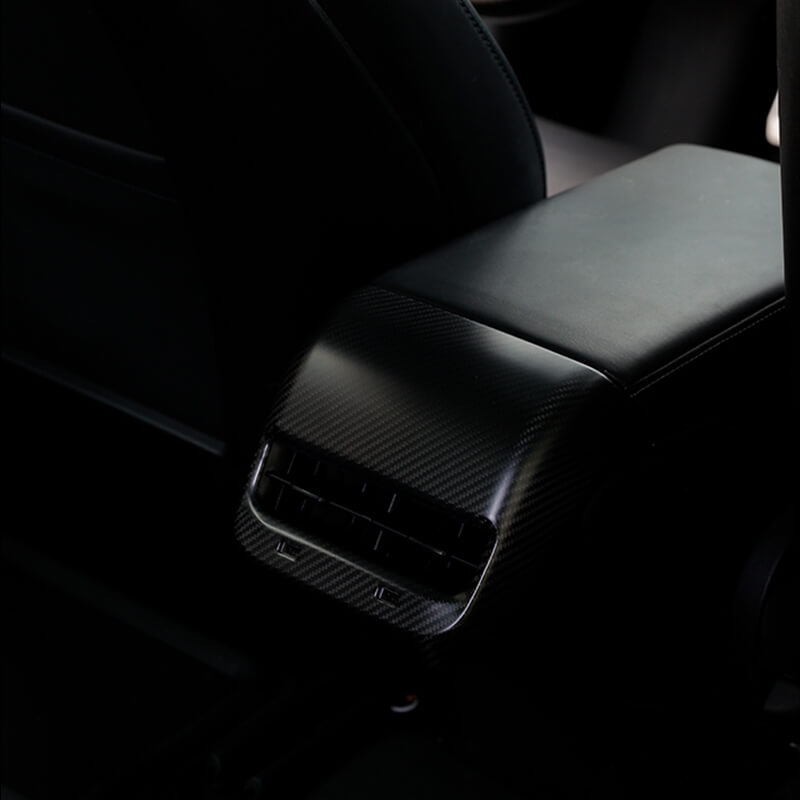 EVAAM Real Carbon Fiber Rear AC Vent Cover For Model 3/Y Accessories - EVAAM