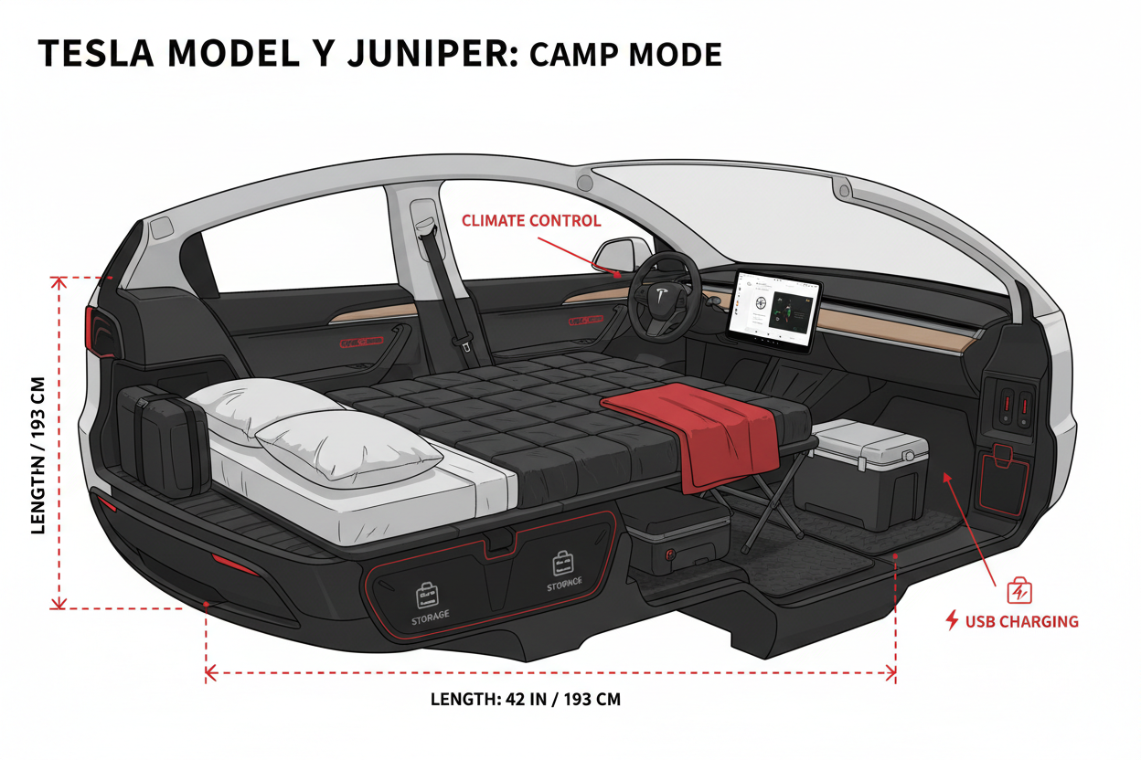 Model Y Juniper Camping Layout Guide: Is the New Interior Truly Bed-Friendly?