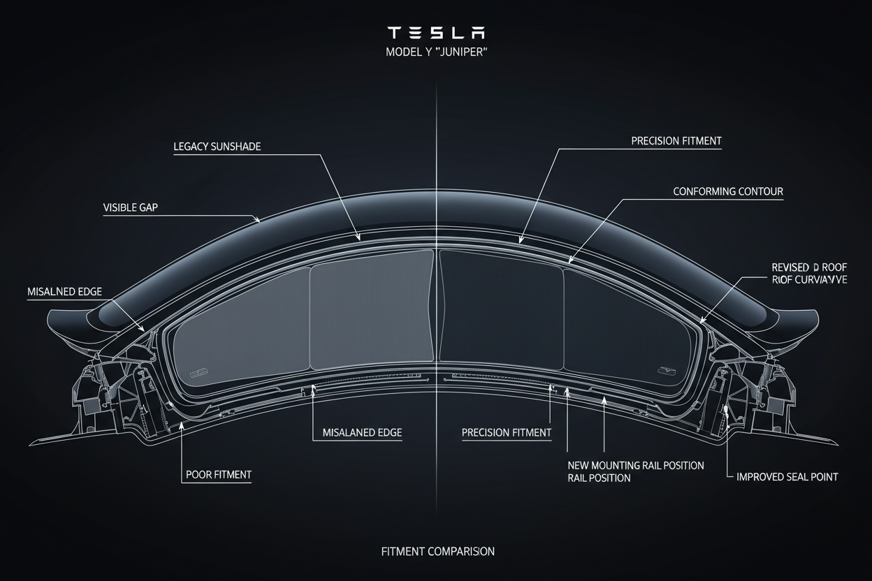 The Engineering Behind the Refresh: Why Legacy Model Y Sunshades Fail on "Juniper"