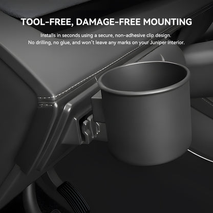 2-in-1 Dashboard Cup Holder & Magnetic Glasses Case for Tesla Model Y Juniper 2025+ (No-Drill Fit)