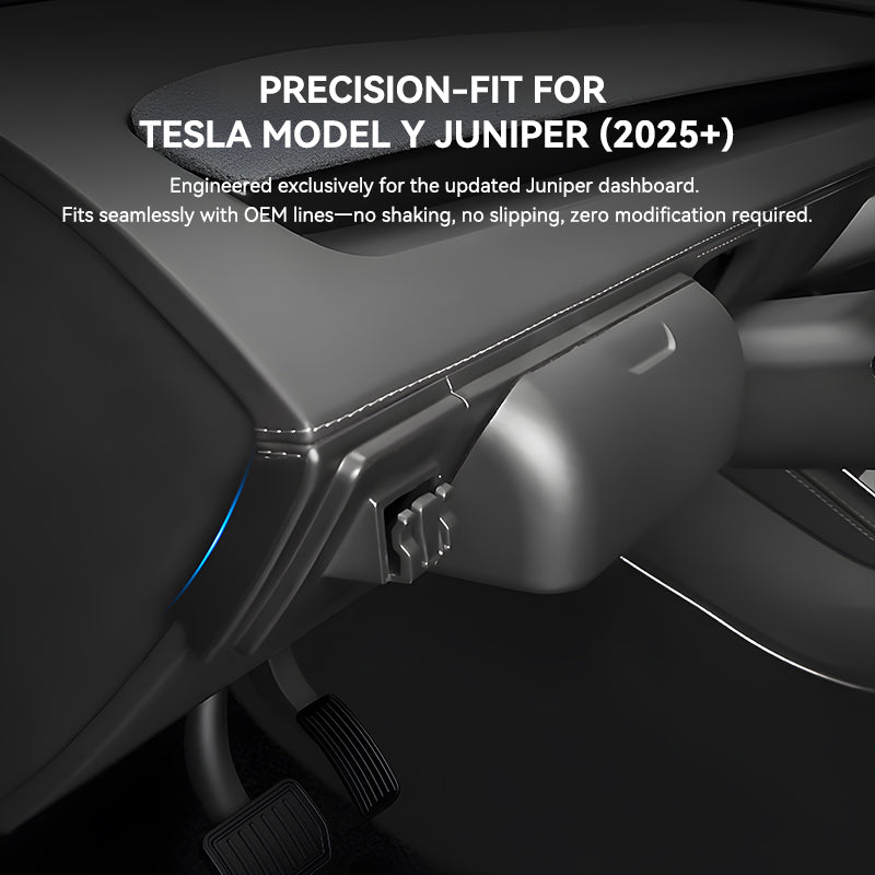 2-in-1 Dashboard Cup Holder & Magnetic Glasses Case for Tesla Model Y Juniper 2025+ (No-Drill Fit)