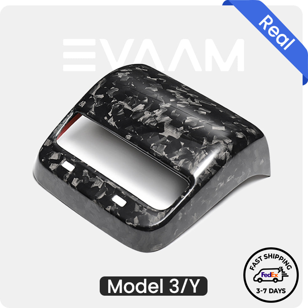 EVAAM® Forged Real Carbon Fiber Rear AC Vent Cover for Model 3/Y 2017-2023 - EVAAM