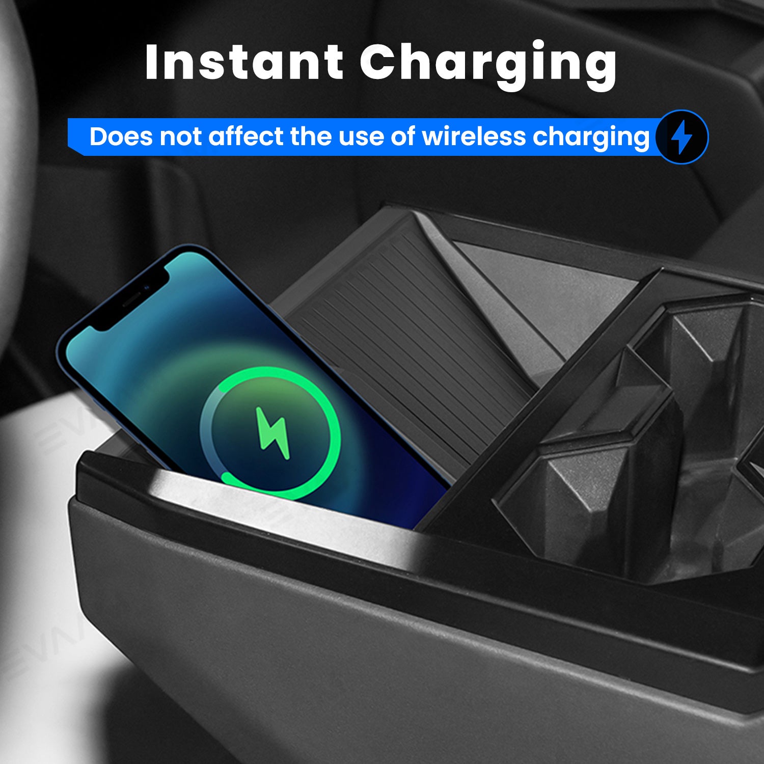 EVAAM® Wireless Charger Mat Car for Tesla Cybertruck Center Console Wireless Charging Silicone Pad for Tesla Accessories