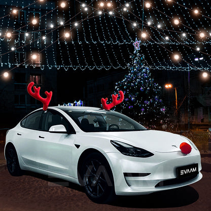 EVAAM® Reindeer Car Kit Antlers And Nose Set Christmas Decoration - EVAAM