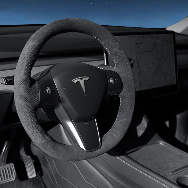 Alcantara Tesla Model 3/Y Lenkradkappenabdeckung – TESLAUNCH