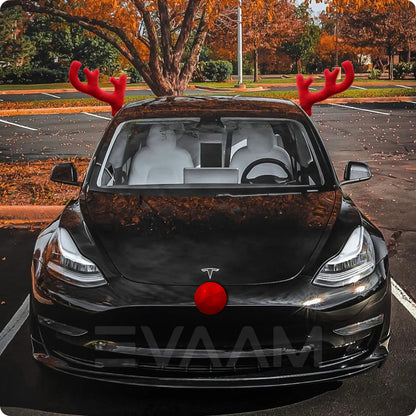 EVAAM® Reindeer Car Kit Antlers And Nose Set Christmas Decoration - EVAAM