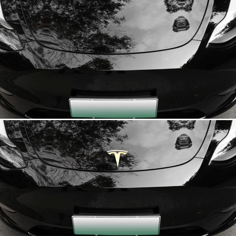 EVAAM® "T" Emblem Front & Rear Badge Replacement Full Set For Tesla Model 3/Y (1 Pair) - EVAAM