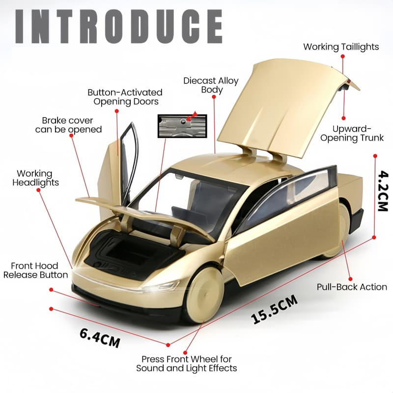 1:32 Tesla Robotaxi (Cybercab) Diecast Alloy Model Car