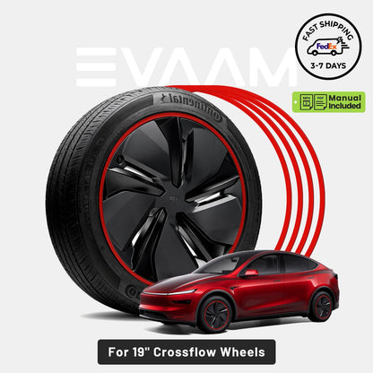 19" Crossflow Wheels Aluminum Alloy Wheel Rim Protectors for Tesla Model Y Juniper 2025+