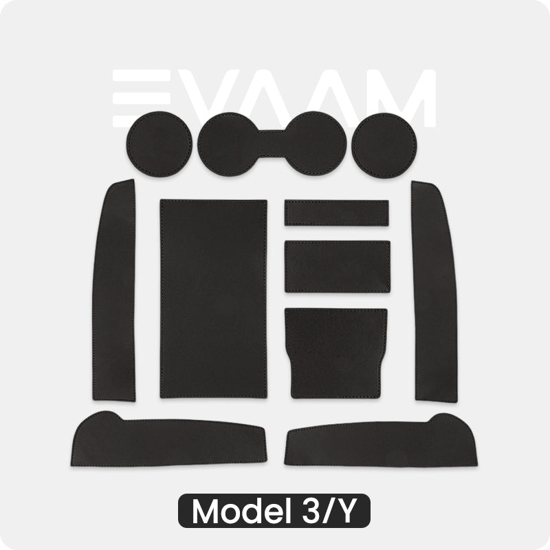 EVAAM® Center Console & Cupholder & Door Side Storage Liner Kit for Model 3/Y Accessories - EVAAM