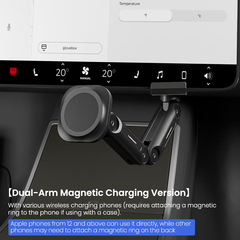 EVAAM ® 360° Adjustable Wireless MagSafe Charger Tesla Phone Mount Holder for Model 3/Y (2017-2023) - EVAAM