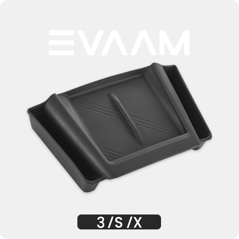 EVAAM® Wireless Charger Mat Protector with Storage Box for Tesla Model 3/S/X - EVAAM