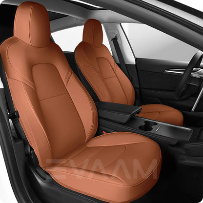 EVAAM® Leather FullLeather Full Seat Covers for Tesla Model 3/Y/S/X(One-to-one Customization is Available) Seat Covers for Tesla Model 3/Y - EVAAM