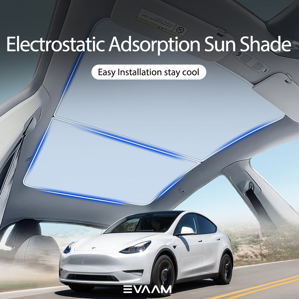 EVAAM® Electrostatic Adsorption Glass Roof Sun Shade for Tesla Model 3/Y (2017-2023) - EVAAM