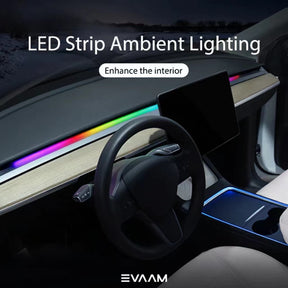 EVAAM ® Interior LED Strip Ambient Lighting for Tesla Model 3/Y