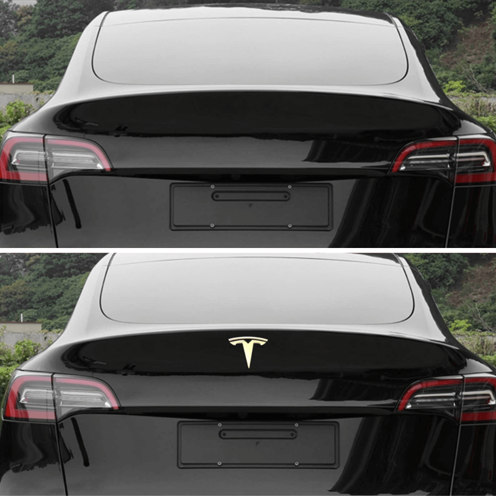EVAAM® "T" Emblem Front & Rear Badge Replacement Full Set For Tesla Model 3/Y (1 Pair) - EVAAM