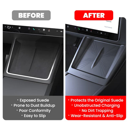 Magnetic Flip-Cover Silicone Wireless Charging Mat for Tesla Model Y Juniper 2025+ & Model 3 Highland