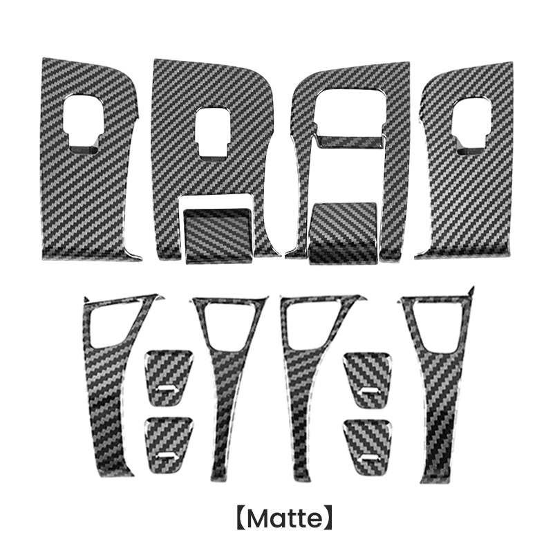 EVAAM® Gloss Carbon Fiber Trim Window & Door Button Switch Trim Cover Kit for Model 3/Y (2017-2023) - EVAAM