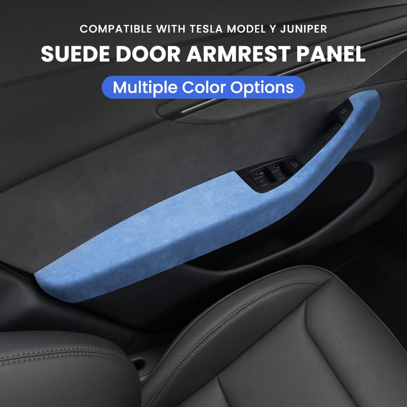 Genuine Alcantara Door Armrest Cover for Tesla Model Y Juniper 2025+