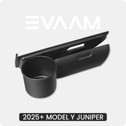 2-in-1 Dashboard Cup Holder & Magnetic Glasses Case for Tesla Model Y Juniper 2025+ (No-Drill Fit)