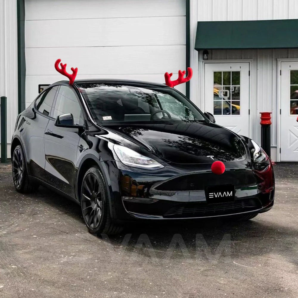 EVAAM® Reindeer Car Kit Antlers And Nose Set Christmas Decoration - EVAAM