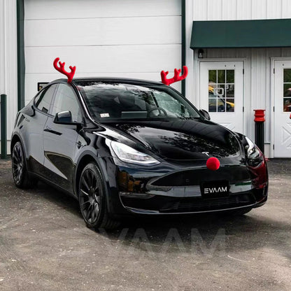 EVAAM® Reindeer Car Kit Antlers And Nose Set Christmas Decoration - EVAAM
