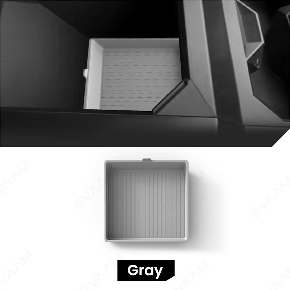 EVAAM® Center Console Organizer Tray Mat for Tesla Cybertruck 2024 Armrest Box Storage Silicone Pad