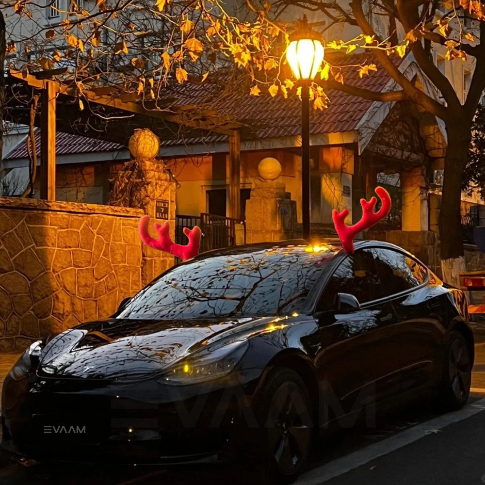 EVAAM® Reindeer Car Kit Antlers And Nose Set Christmas Decoration - EVAAM