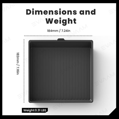 EVAAM® Center Console Organizer Tray Mat for Tesla Cybertruck 2024 Armrest Box Storage Silicone Pad