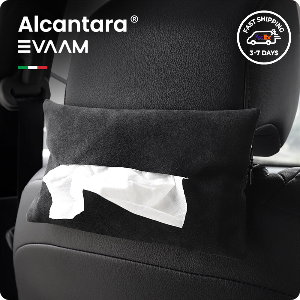 Alcantara Tissue Box for Tesla Model 3/Y By EVAAM® - EVAAM