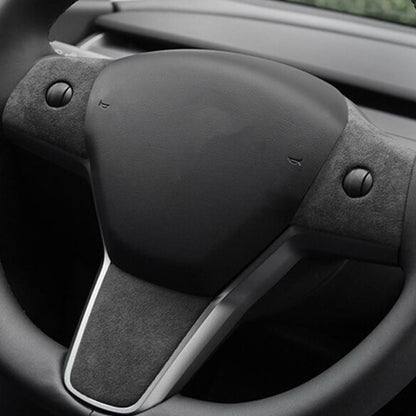 EVAAM® Alcantara Steering Wheel Wrap Cover Kit for Tesla Model 3/Y (2017-2023) - EVAAM