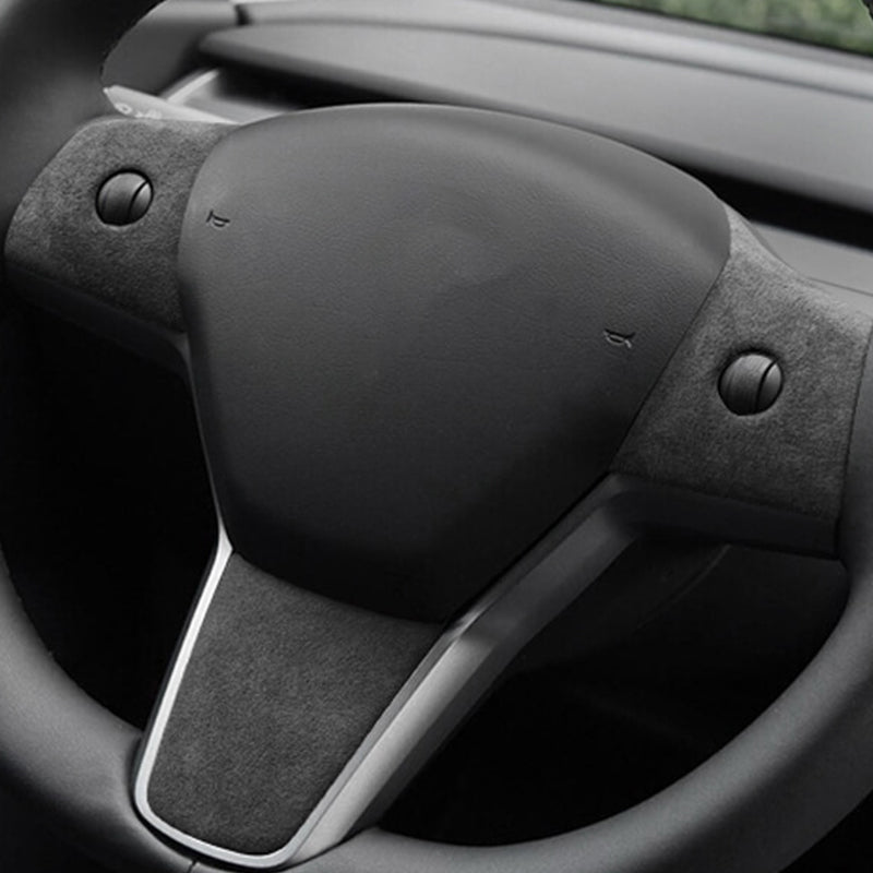 EVAAM® Alcantara Steering Wheel Wrap Cover Kit for Tesla Model 3/Y (2017-2023) - EVAAM