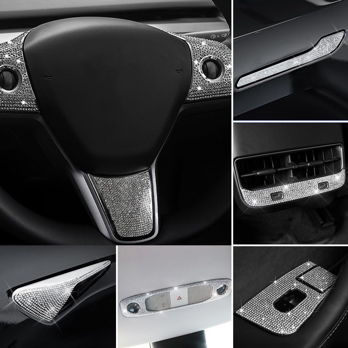 Bling Diamond Accessories Trim Kit for Tesla Model 3/Y