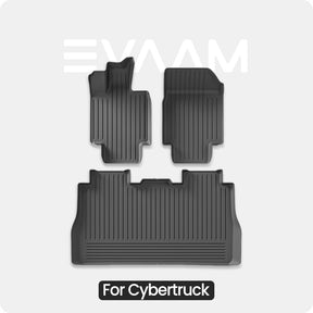 EVAAM® Floor Mats for Tesla Cybertruck TPE Cargo Liner Cargo Trunk Accessories (Full Floor Mat Kit Set)