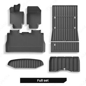 EVAAM® Floor Mats for Tesla Cybertruck TPE Cargo Liner Cargo Trunk Accessories (Full Floor Mat Kit Set)