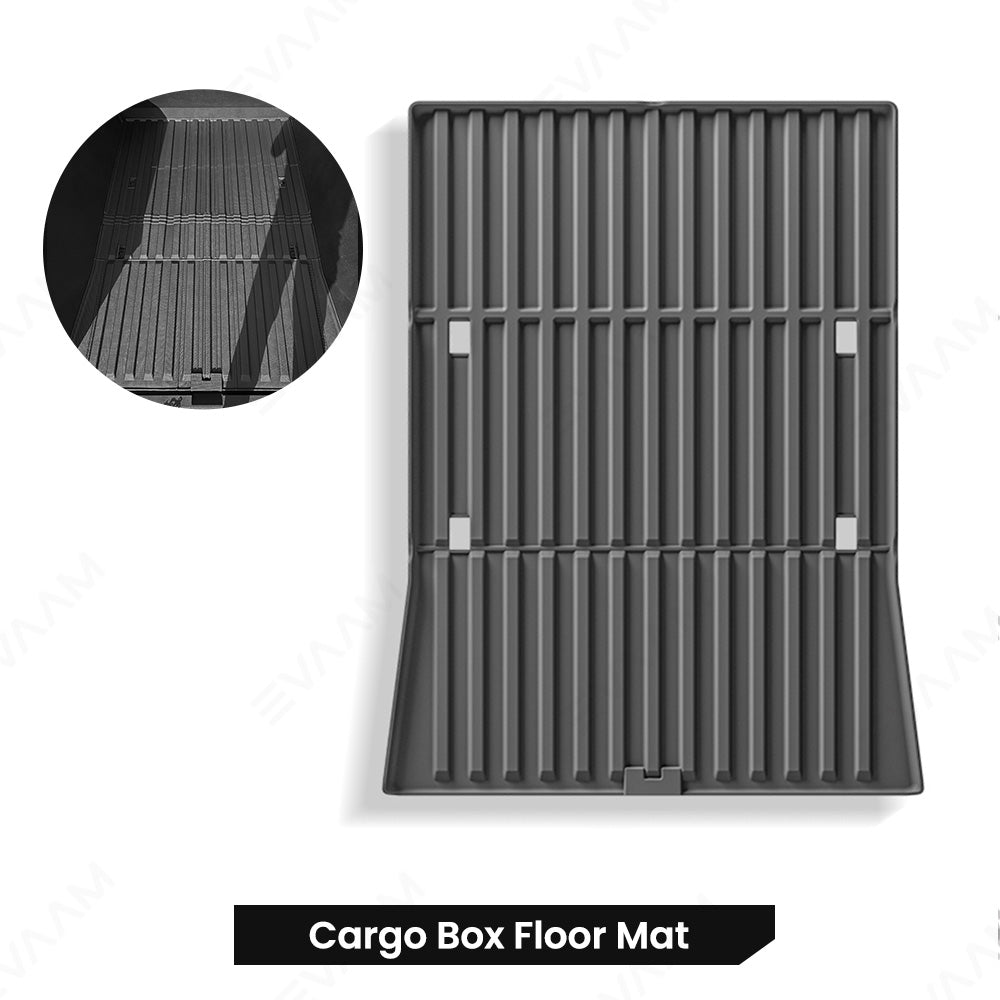 EVAAM® Floor Mats for Tesla Cybertruck TPE Cargo Liner Cargo Trunk Accessories (Full Floor Mat Kit Set)