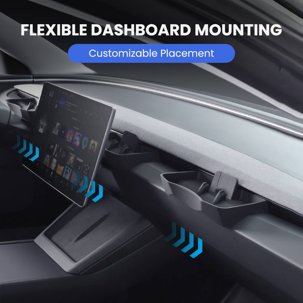Dashboard Storage Tray & Multi-Use Holder for Tesla Model Y Juniper 2025+/Model 3 Highland 2024+