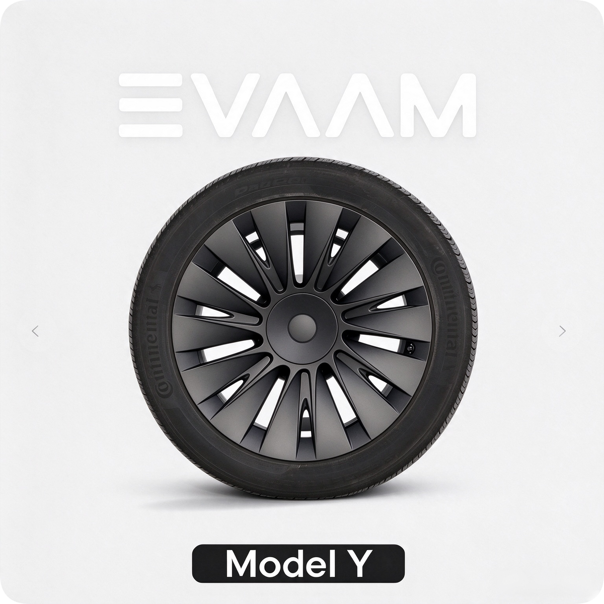 EVAAM® 19" Matte Black Wheel Covers Hubcap for Tesla Model Y Juniper 2020-2025 (4pcs)