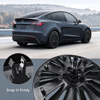 EVAAM® 19" Matte Black Wheel Covers Hubcap for Tesla Model Y Juniper 2020-2025 (4pcs)