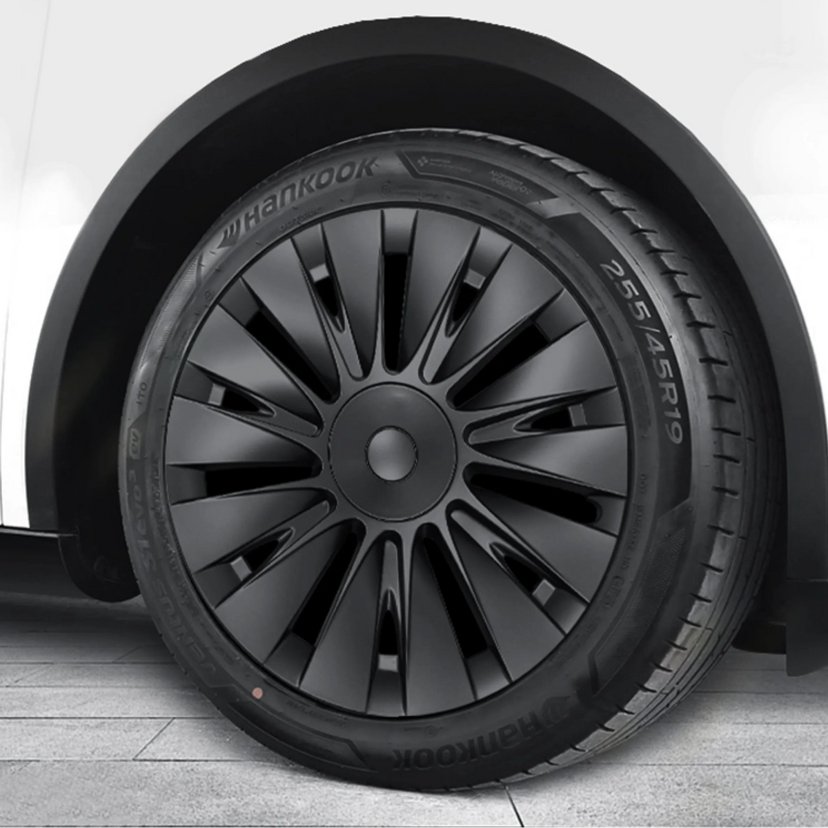 EVAAM® 19" Matte Black Wheel Covers Hubcap for Tesla Model Y Juniper 2020-2025 (4pcs)