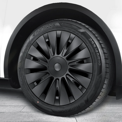 EVAAM® 19" Matte Black Wheel Covers Hubcap for Tesla Model Y Juniper 2020-2025 (4pcs)