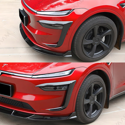 EVAAM® 3-Piece Front Lip Spoiler & Fog Light Trim for Tesla Model Y Juniper 2025+ - EVAAM
