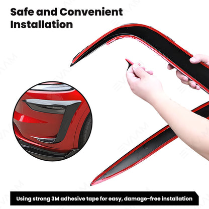 EVAAM® 3-Piece Front Lip Spoiler & Fog Light Trim for Tesla Model Y Juniper 2025+ - EVAAM