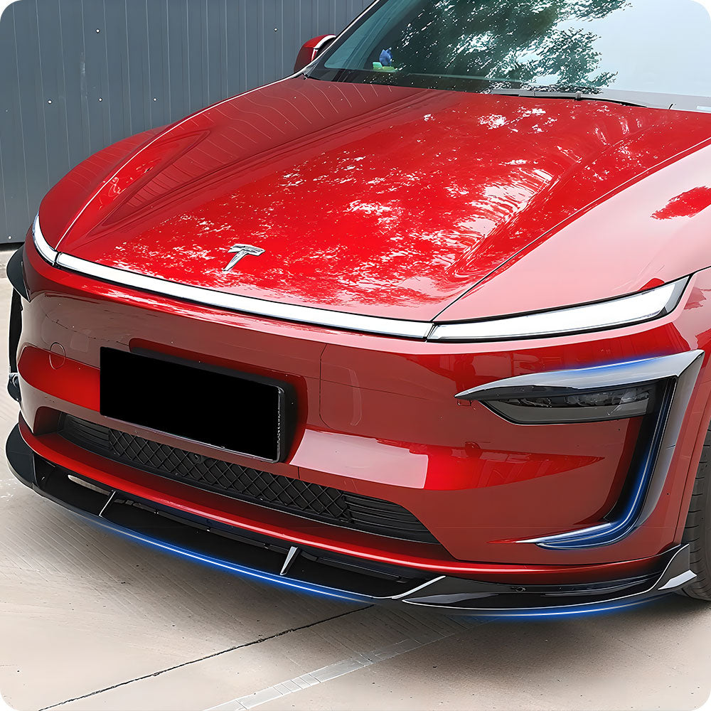 EVAAM® 3-Piece Front Lip Spoiler & Fog Light Trim for Tesla Model Y Juniper 2025+