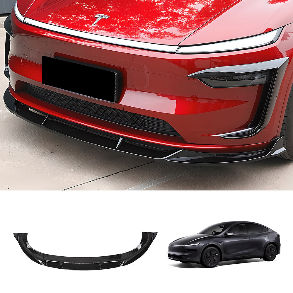 EVAAM® 3-Piece Front Lip Spoiler & Fog Light Trim for Tesla Model Y Juniper 2025+ - EVAAM