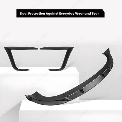 EVAAM® 3-Piece Front Lip Spoiler & Fog Light Trim for Tesla Model Y Juniper 2025+ - EVAAM