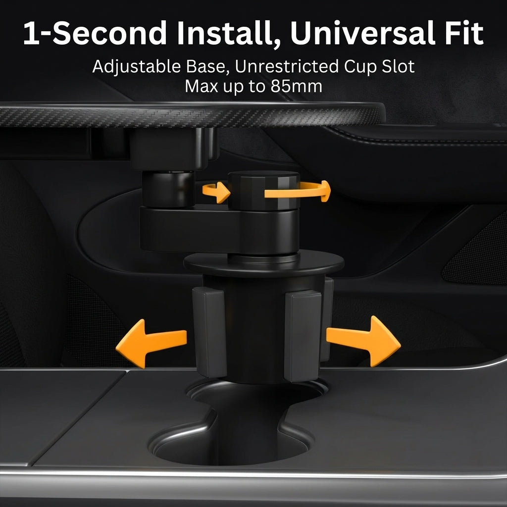 EVAAM® 360° Universal Cup Holder Tray Table for Tesla Model 3/Y/S/X